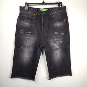 Sandrine Rose Size 26 Cut Off Jean Shorts Charbon Black Distressed R3020